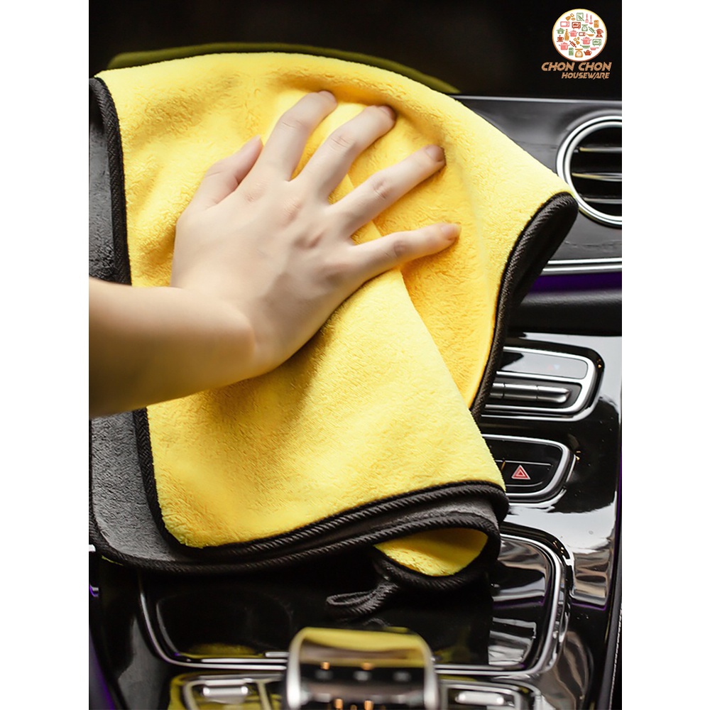 Khăn lau ô tô xe hơi lau bếp lau kính lau tay màu vàng hàng cao cấp