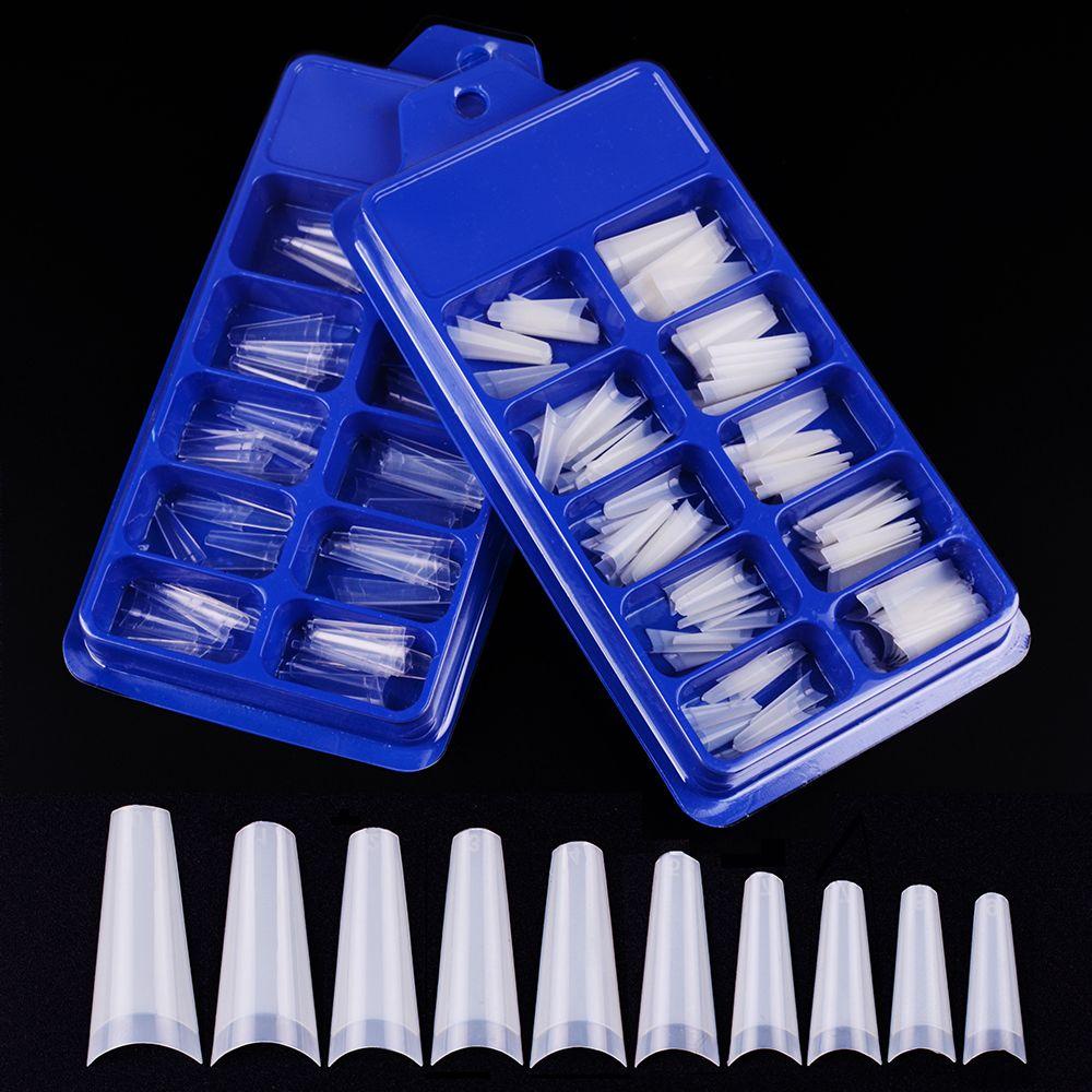 Bộ 100 Móng Tay Giả Nối Dài Bằng Acrylic Tự Nhiên Che Phủ Nửa Móng Tay