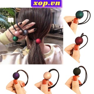 Dây buộc tóc hạt nhựa nhám nhiều màu xop.vn