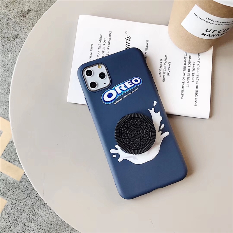 Ốp điện thoại mềm có nhẫn đỡ hình bánh Oreo độc đáo cho Samsung Galaxy A30 A20 A10 M10 M20 J7 J2 Prime A7 2018