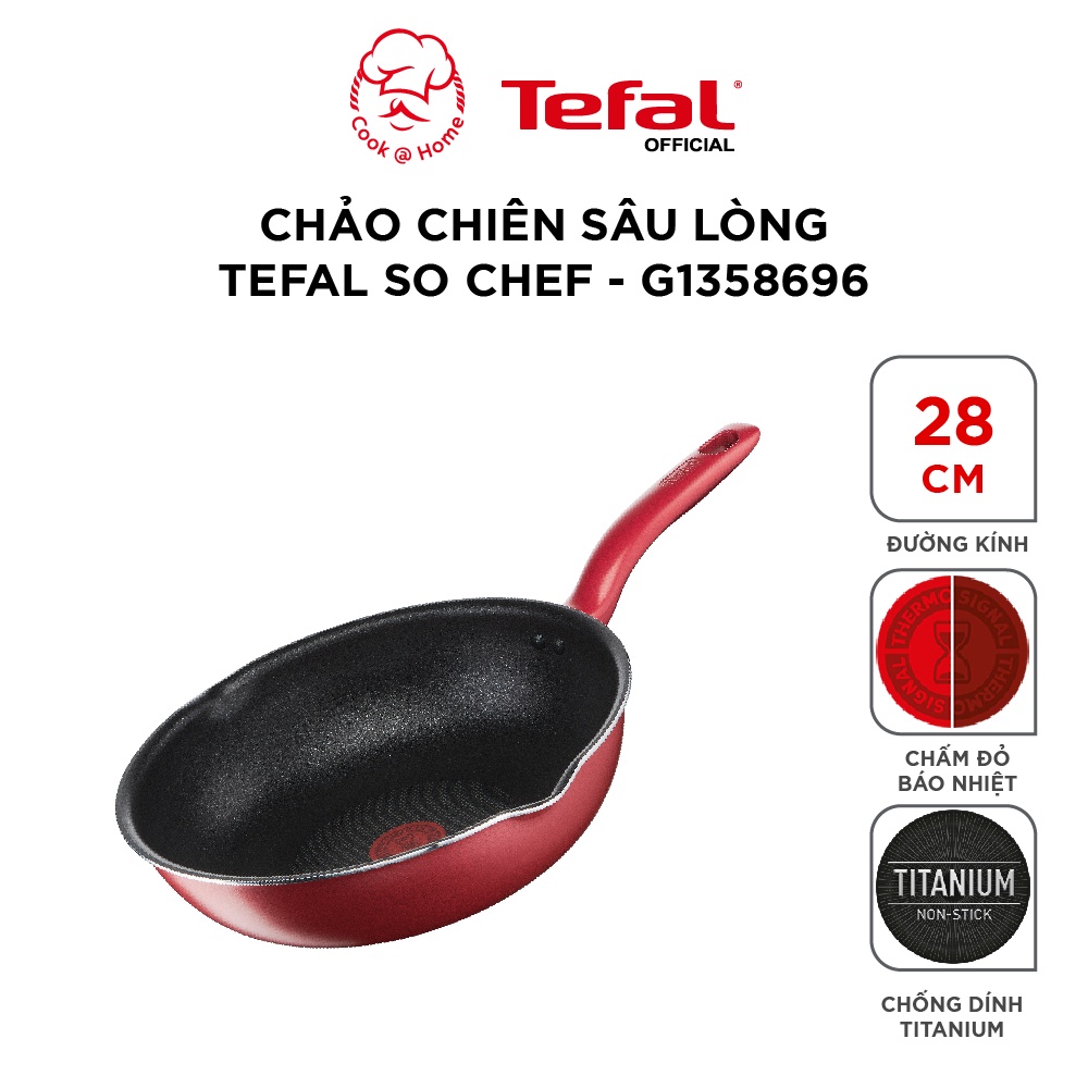 Chảo chiên sâu lòng Tefal So Chef size 24, 28cm - G1358496/G1358696