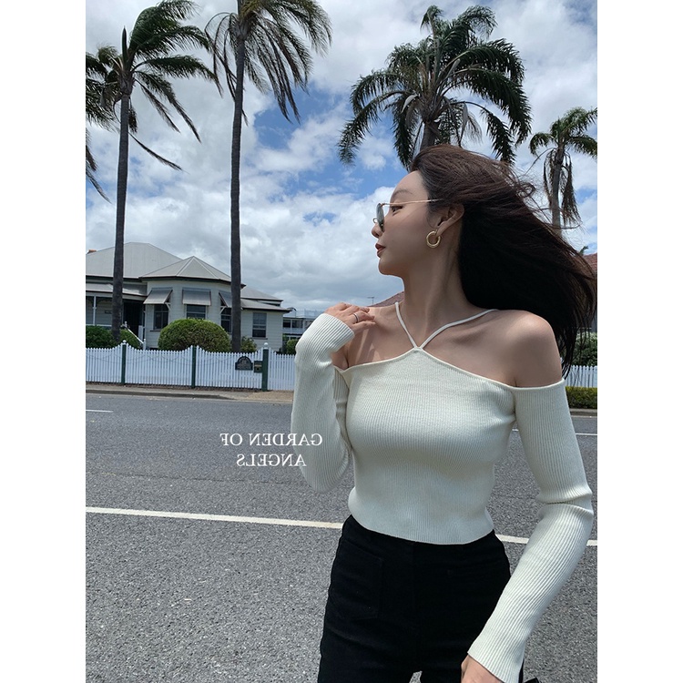 Áo Len Nữ Tay Dài Trễ Vai Thời Trang Quyến Rũ