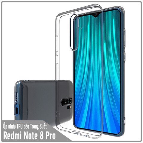 Ốp Xiaomi Redmi Note 8 Pro dẻo trong suốt (Loại đẹp) #bin.case#