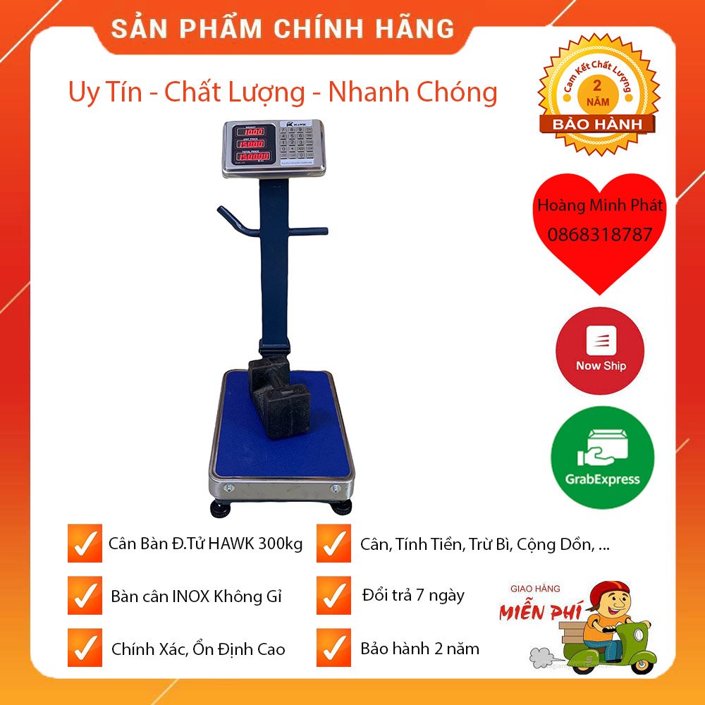 [ CÂN CHỐNG NƯỚC ] CÂN BÀN ĐIỆN TỬ HAWK 300kg - 150kg - 100kg A7E CHỐNG NƯỚC TÍNH GIÁ TIỀN HÀNG CAO CẤP - BẢO HÀNH 2 NĂM