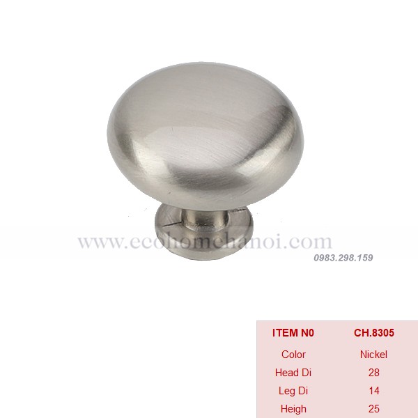 Núm tay nắm tủ tròn hợp kim CH8305