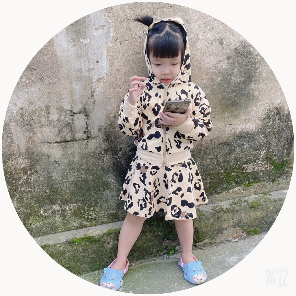 xả kho - Set beo liền mũ cho bé gái