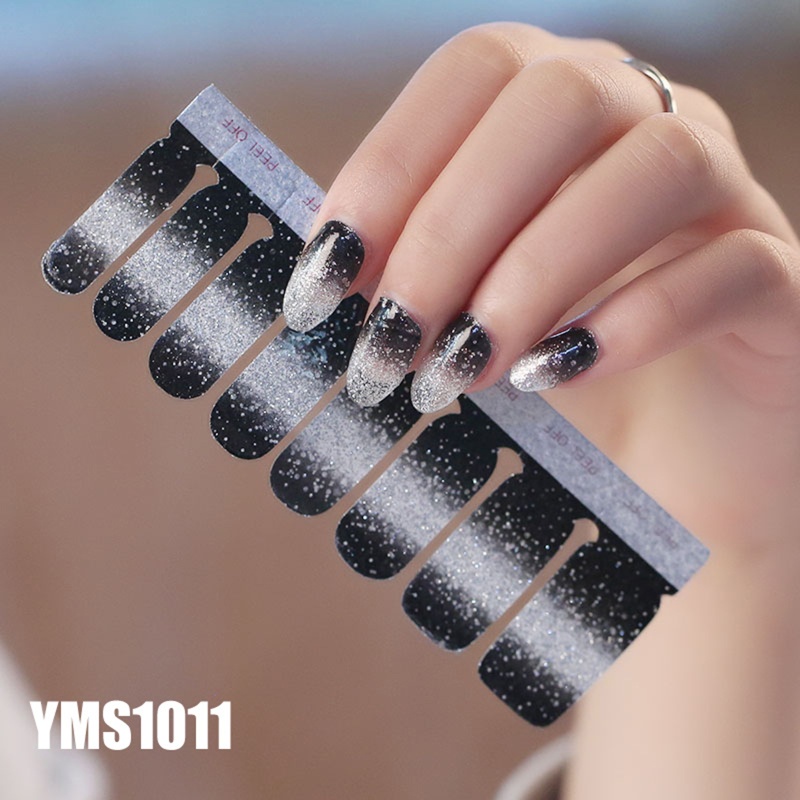 Miếng Dán Trang Trí Móng Tay Màu Gradient Lấp Lánh Toàn Diện