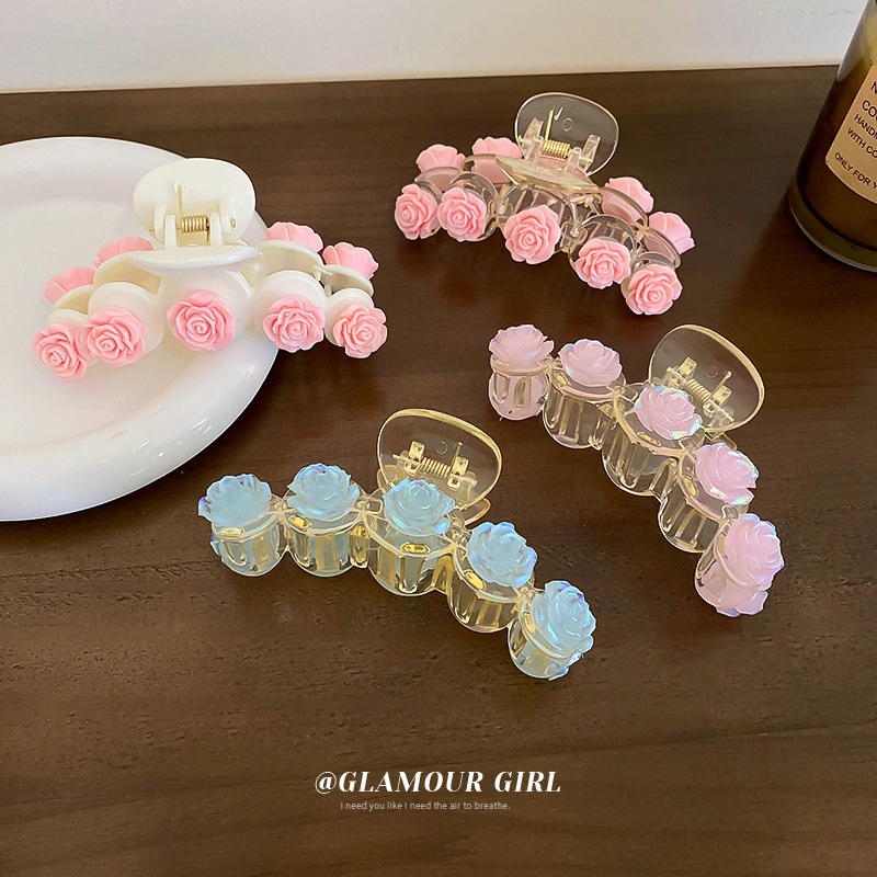 Kẹp Tóc Hình Hoa Trà/Cá Mập Dễ Thương Phong Cách Hàn Quốc Cho Nữ