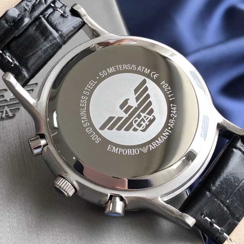 Đồng Hồ Nam Armani AR2447 Dây Da Size 40mm Chạy Full 6 Kim Lịch Ngày Hàng Cao Cấp - Bảo Hành 24 Tháng