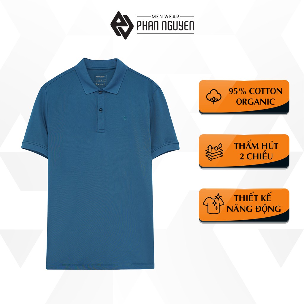 Áo phông cộc tay nam polo PHAN NGUYỄN vải cotton thoáng mát thấm hút mồ hôi co giãn thoải mái APC.160