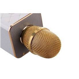  [Chính Hãng]Bộ micro hát karaoke kèm loa Bluetooth phát beat KVM-Q7_vàng  Fxịn