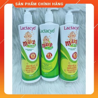 Sữa tắm gội ngừa rôm sảy cho bé Lactacyd milky 500ml ( mẫu mới )