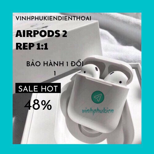 Tai nghe bluetooth airpods 2 , định vị -đổi tên,pin trâu,tai nghe  dùng cho cả IOS  và Androi,vinhphukiendienthoai.