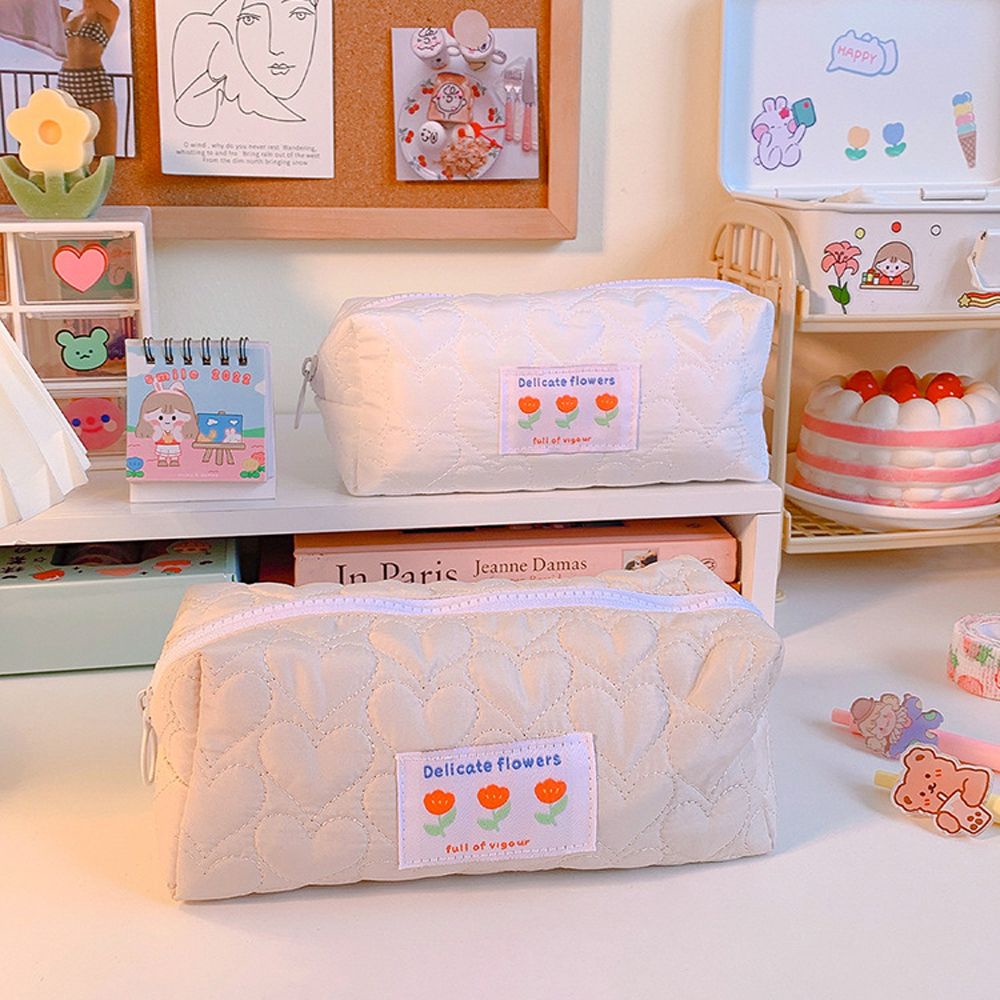 [Hàng mới về] Túi đựng mỹ phẩm bằng cotton in hình hoa phong cách Hàn Quốc thời trang cho nữ