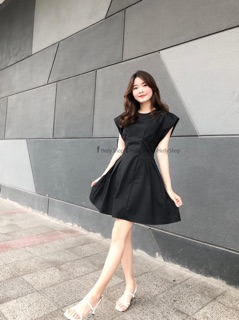 Đầm cánh dơi fom A xếp ly