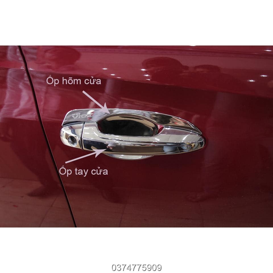 Ốp tay - hõm cửa Vios 2006 - 2019, mạ crom sang trọng