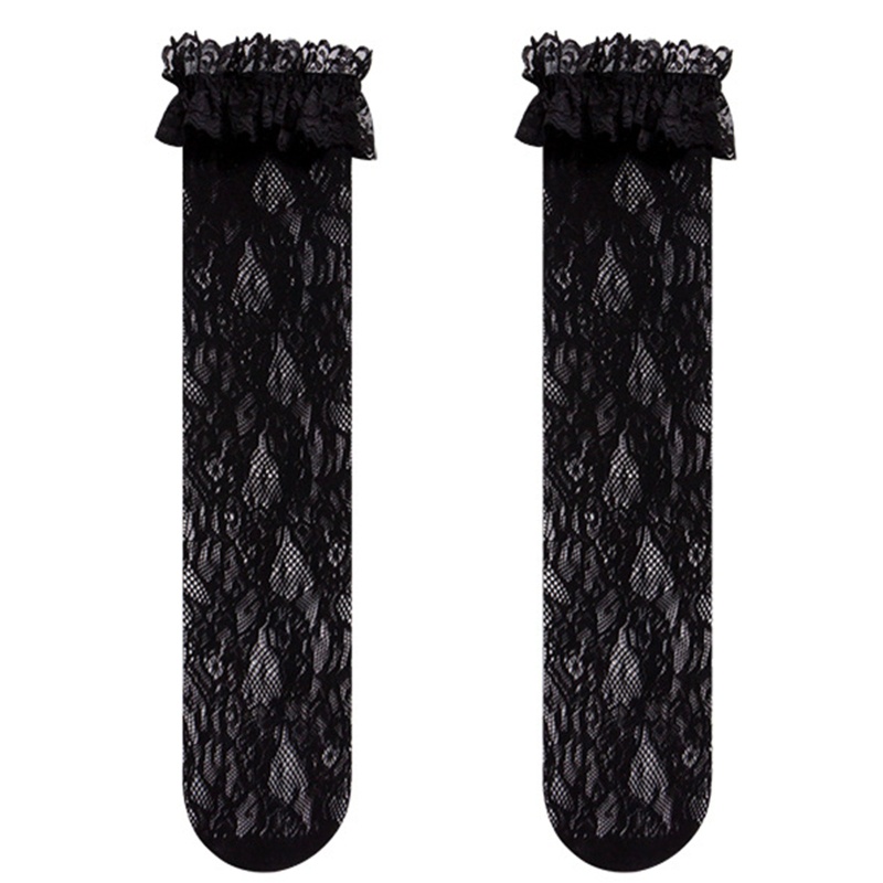 Đai nịt vớ co giãn phối ren bèo phong cách gothic punk