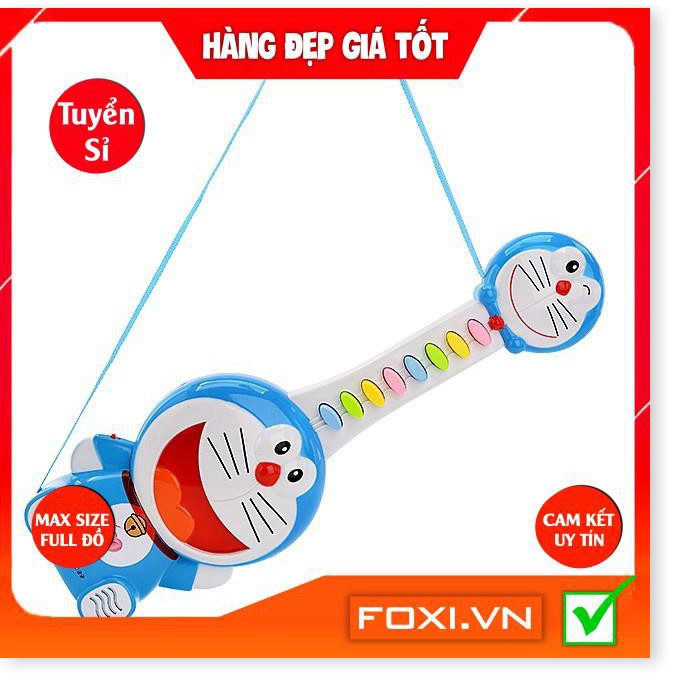 Bộ đàn ghita-guitar-điện tử-Doraemon-Đô rê mon-Dùng Pin-đồ chơi phát nhạc-dễ thương-vui nhộn