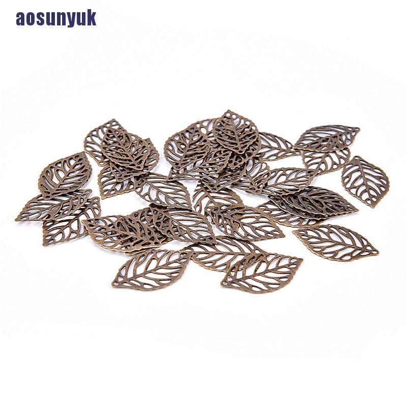 Bộ 50 mặt dây hình chiếc lá rỗng làm đồ trang sức DIY