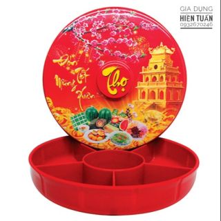 Hộp mứt cỡ lớn mẩu hà nội chữ thọ melamine