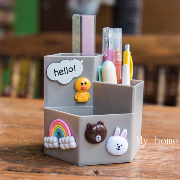 Hộp Đựng Bút Để Bàn Đa Năng Họa Tiết Hoạt Hình Dễ Thương Cho Bé Gái