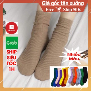 Vớ Cổ Cao Nhún Phong Cách Vintage Hàn Quốc  ❤️ FREE_SHIP❤️Tất Nữ Cao Cổ Nhún  - Phối Giày Đẹp