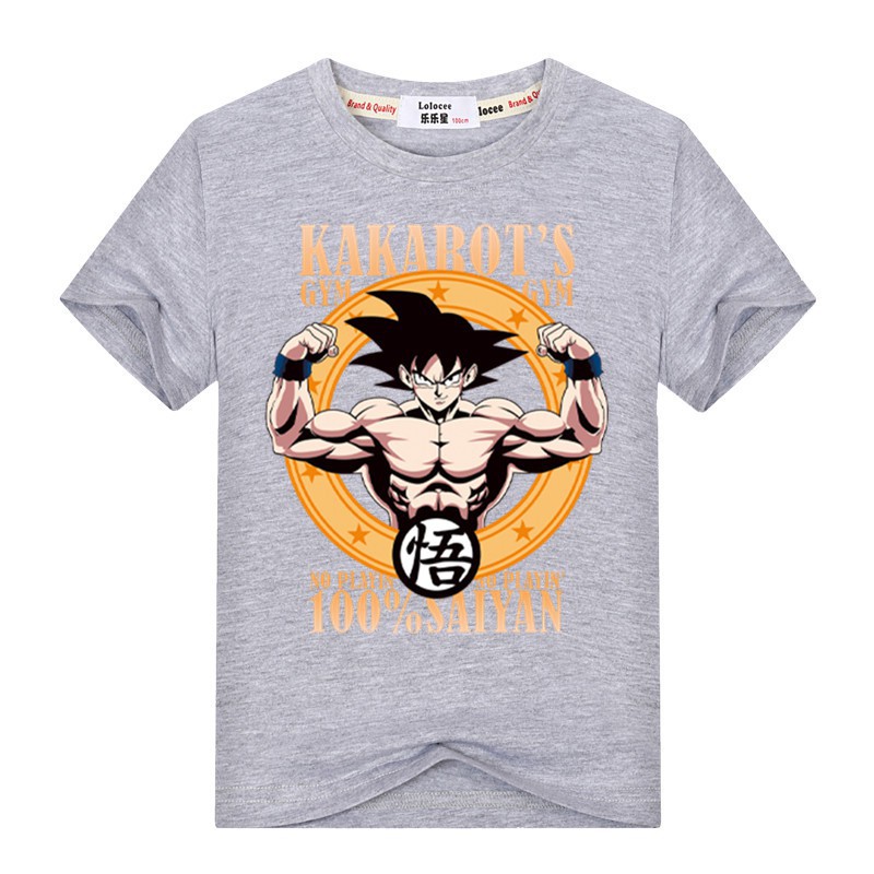 Super Saiyan Boys tees Kakarot Goku Boys mùa hè Áo phông ngắn tay áo thun trẻ em cotton ngọn