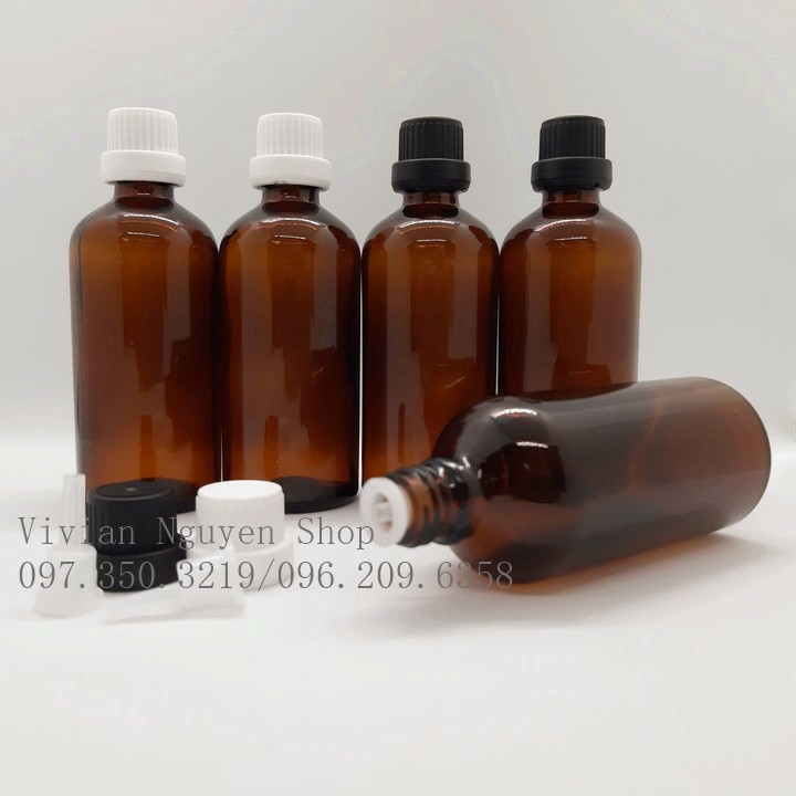 Combo 50 Chai lọ đựng tinh dầu nhỏ giọt 100ml, lọ đựng tinh chất, mỹ phẩm từ thủy tinh chất lượng cao