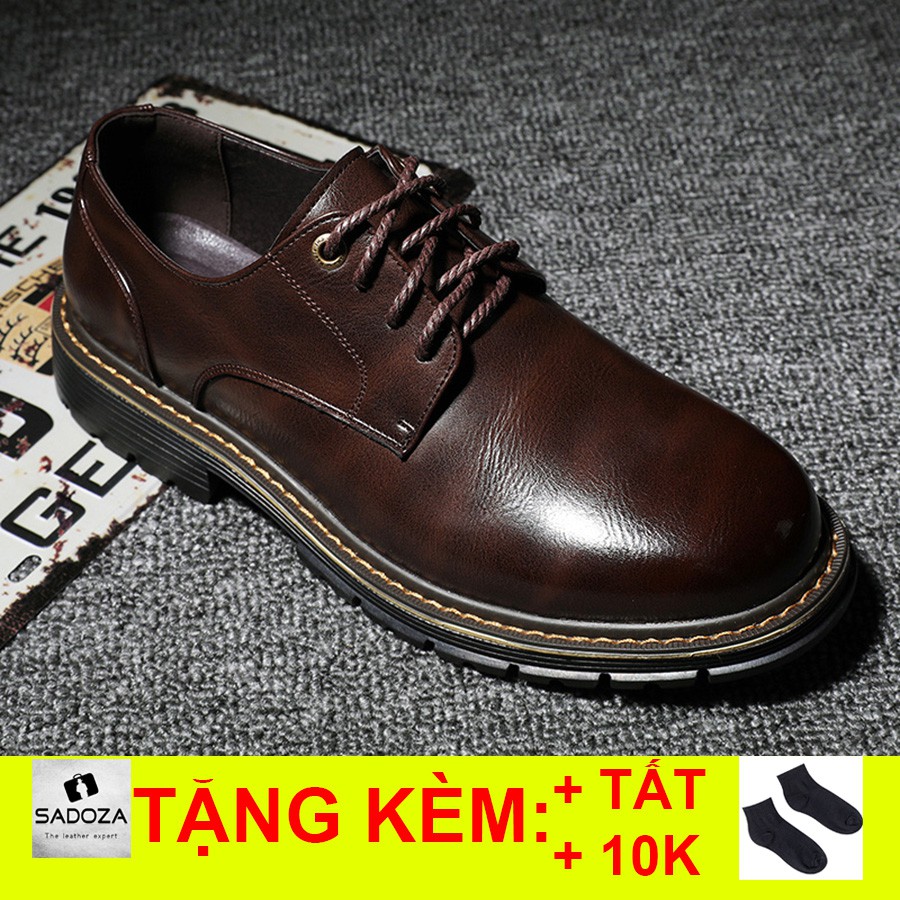 Giày Da Nam - FREESHIP - Giầy Đốc Nam Cổ Ngắn Sang Chảnh GNK21