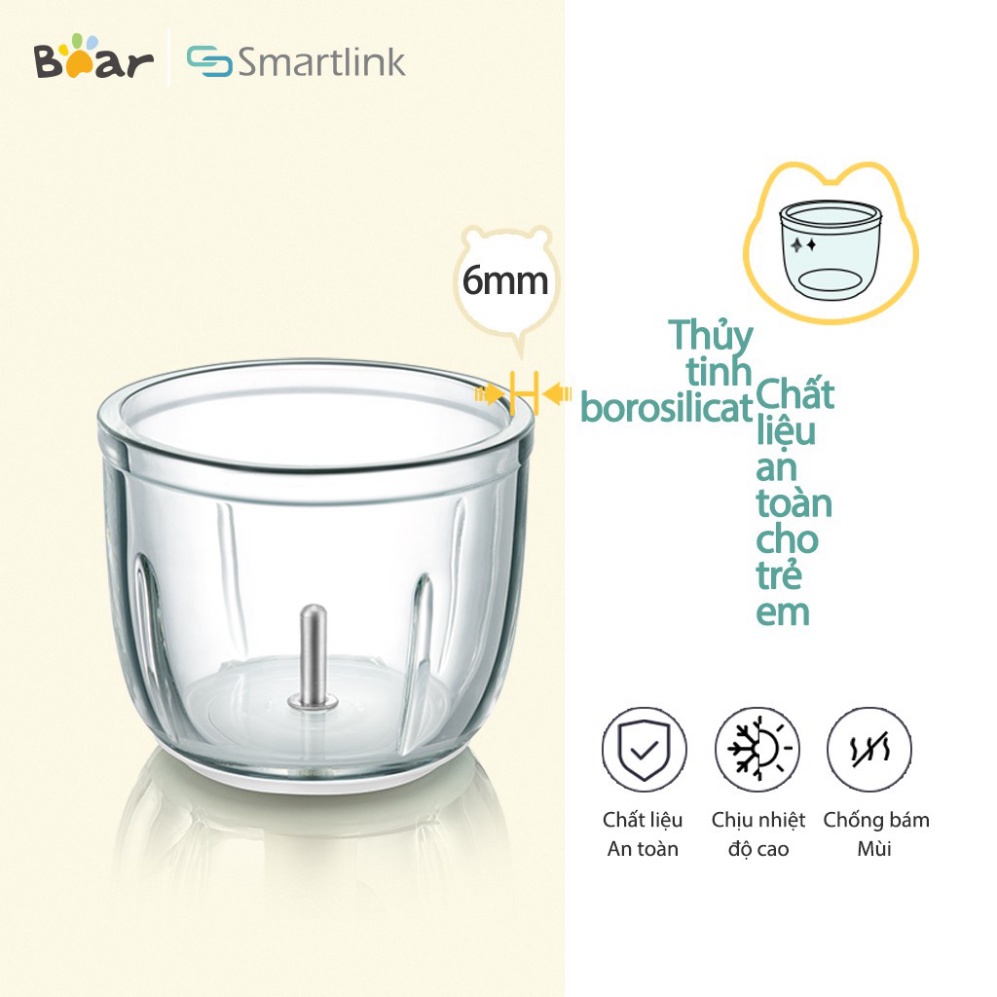 Máy xay thực phẩm mini Bear QSJ-B01P1 - Phiên bản Quốc Tế Chính Hãng BEAR bảo hành18 Tháng