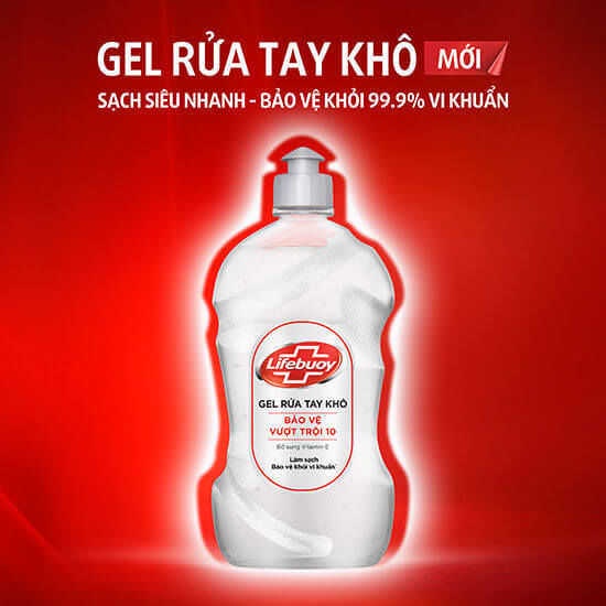 Gel rửa tay khô Lifebuoy Bảo vệ Vượt trội 500ml