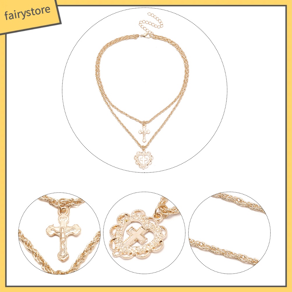 Vòng cổ choker 2 tầng mặt thánh giá thời trang nữ tính