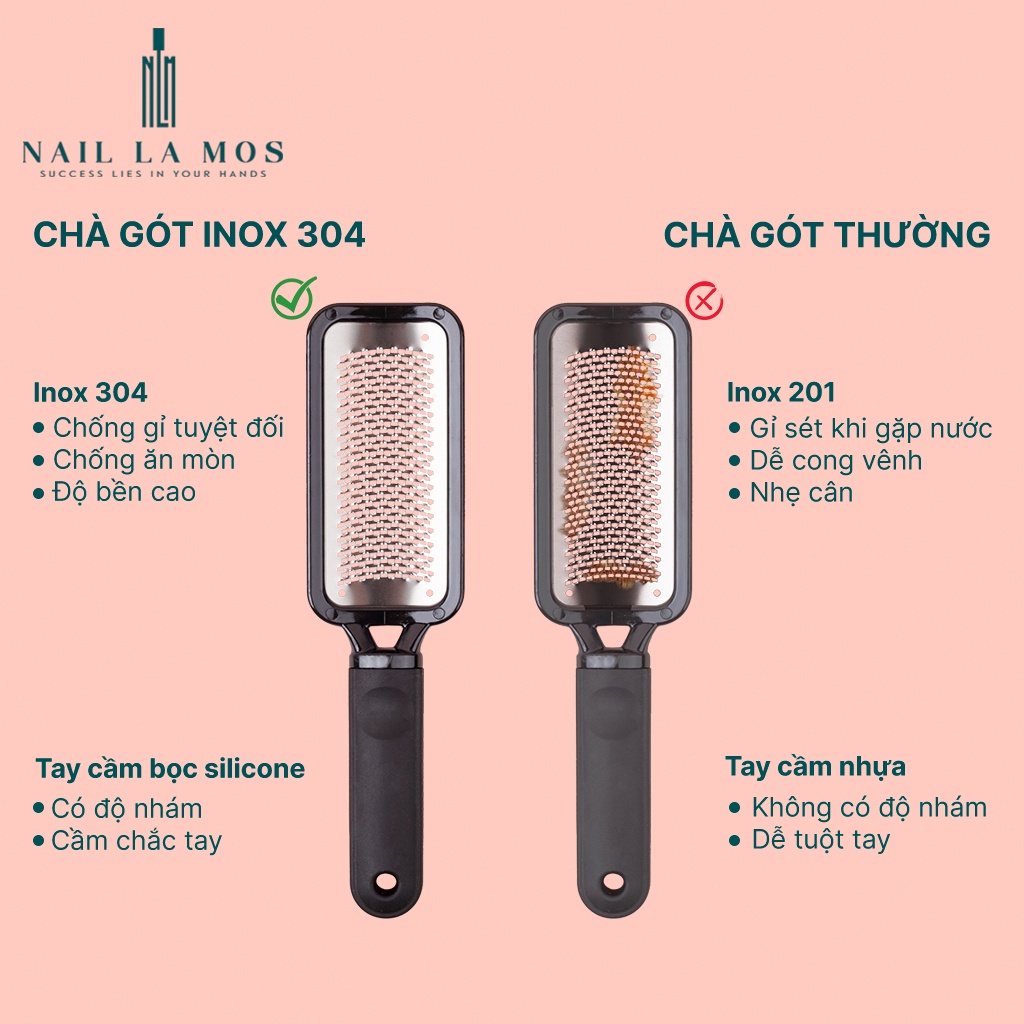 Cây chà gót chân inox chuyên dụng cho dân làm móng