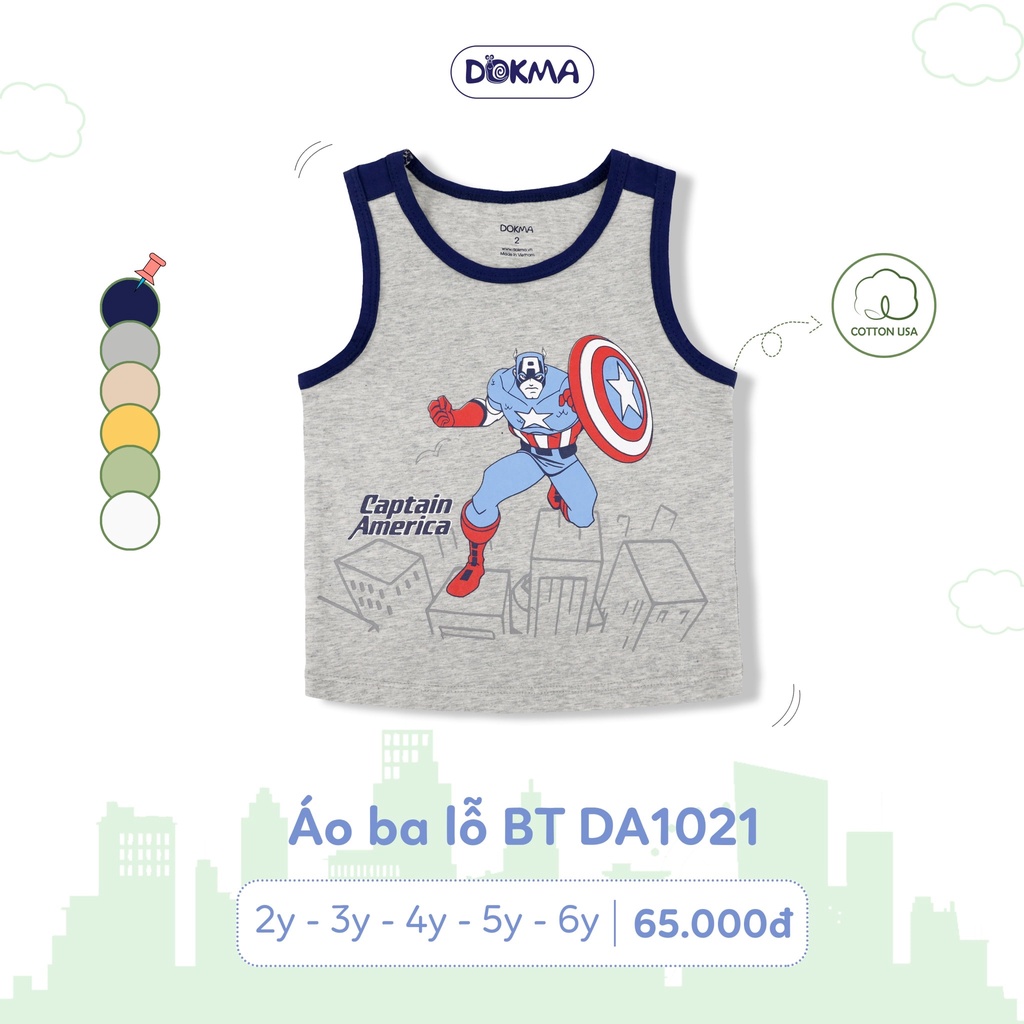 2-6Y Áo ba lỗ bé trai Dokma DA1021