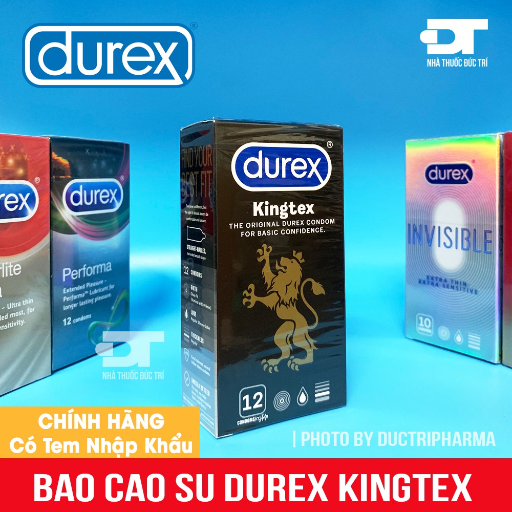 [CHÍNH HÃNG] Bao cao su Durex Kingtex (12 bao). NHẬP KHẨU BỞI DKSH Việt Nam