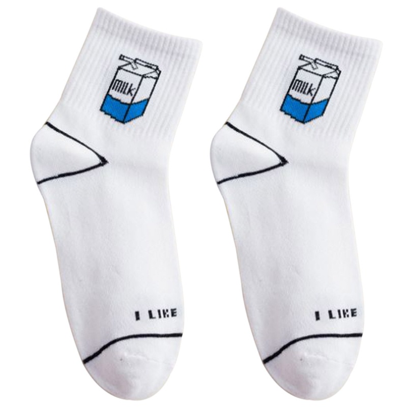 Vớ Cotton Cổ Cao In Họa Tiết Hoạt Hình Vui Nhộn Thời Trang Cho Nam Và Nữ