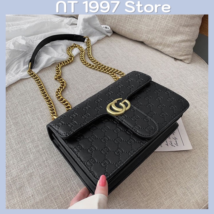 Túi sách nữ đeo chéo kẹp nách thời trang mini dây xích