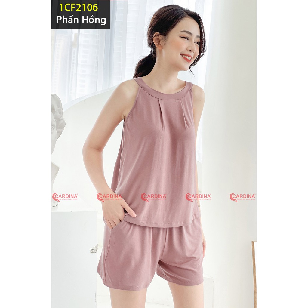 Bộ Mặc Nhà Nữ 𝐂𝐀𝐑𝐃𝐈𝐍𝐀 Đùi Yếm Cotton Nhật Cao Cấp Mềm Mại Thoáng Mát | BigBuy360 - bigbuy360.vn