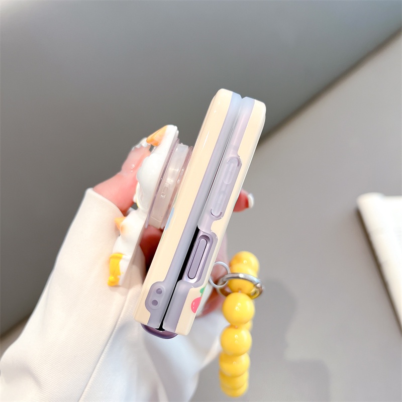 Ốp Điện Thoại Chống Sốc Có Giá Đỡ Hình Vịt Cho Samsung Galaxy Z Flip 3 Z Flip 4