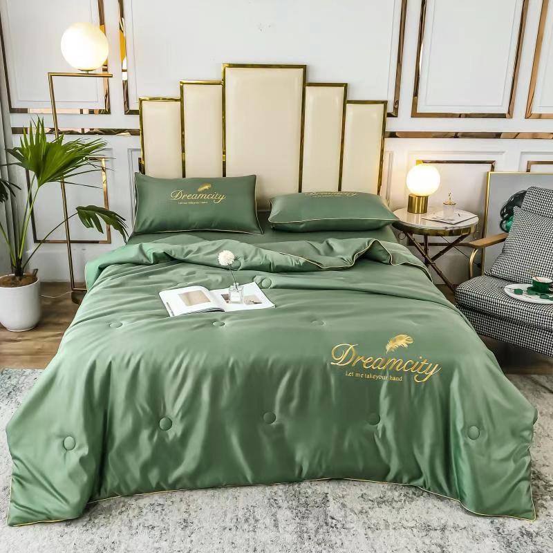 Bộ chăn ga gối lụa Dream city nhập khẩu cao cấp,bộ chăn ga gối lụa sang-xịn-mịn 4 món đủ kích cỡ