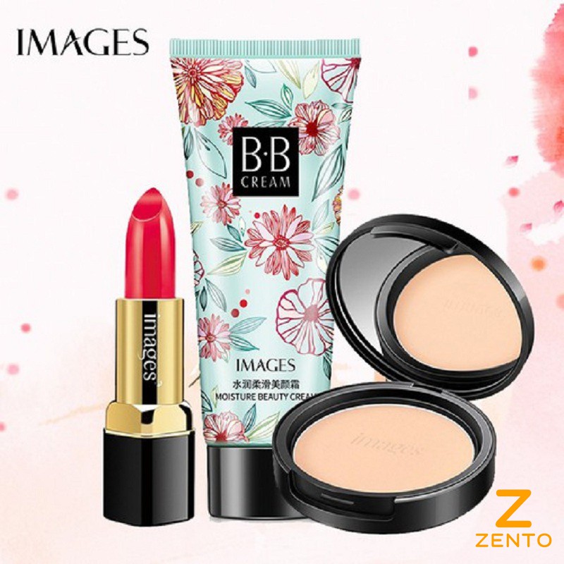 Bộ trang điểm Bộ mĩ phẩm đầy đủ IMAGES Son môi Dazzle, Phấn phủ kiềm dầu Cushion, Kem BB cream make hoàn hảo ZT-BM