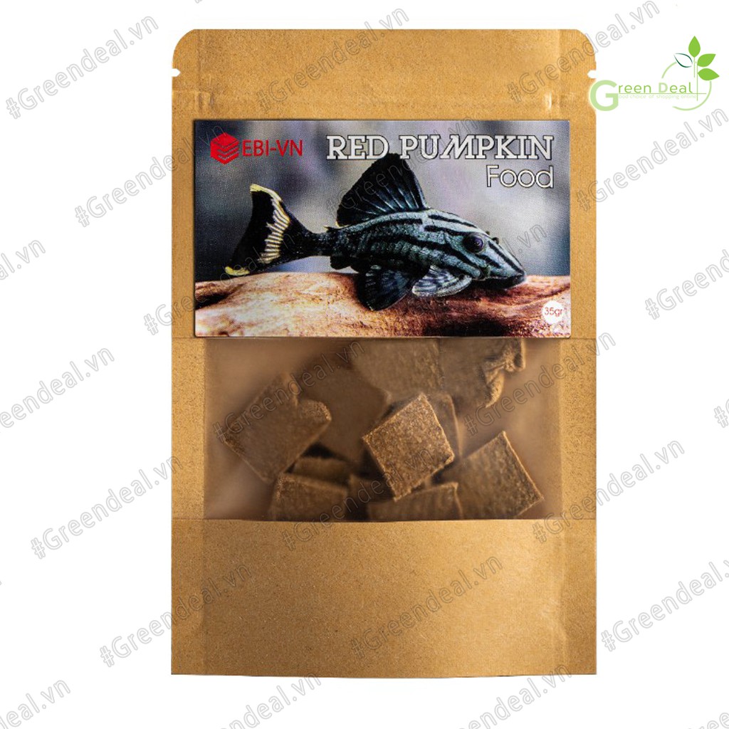 EBI VN - Red Pumpkin Food (Túi 35 gram) | Thức ăn cho cá Pleco thủy sinh