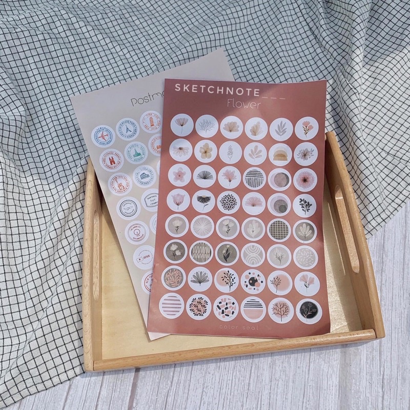 Sticker dán Nhãn dán tròn họa tiết ST031