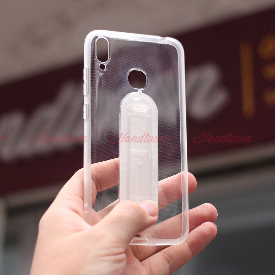 Ốp Lưng Vsmart Joy 1 Plus Silicone Dẻo Viền Nhám Kèm Chân Dựng