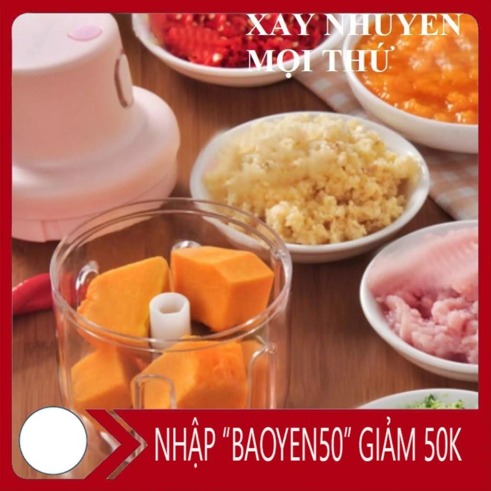Máy Xay Mini Sạc Điện Cầm Tay 250Ml, Xay Thịt, Xay Đồ Ăn Dặm Cho Bé, Gia Vị, Tỏi, Ớt Siêu Tiện Dụng