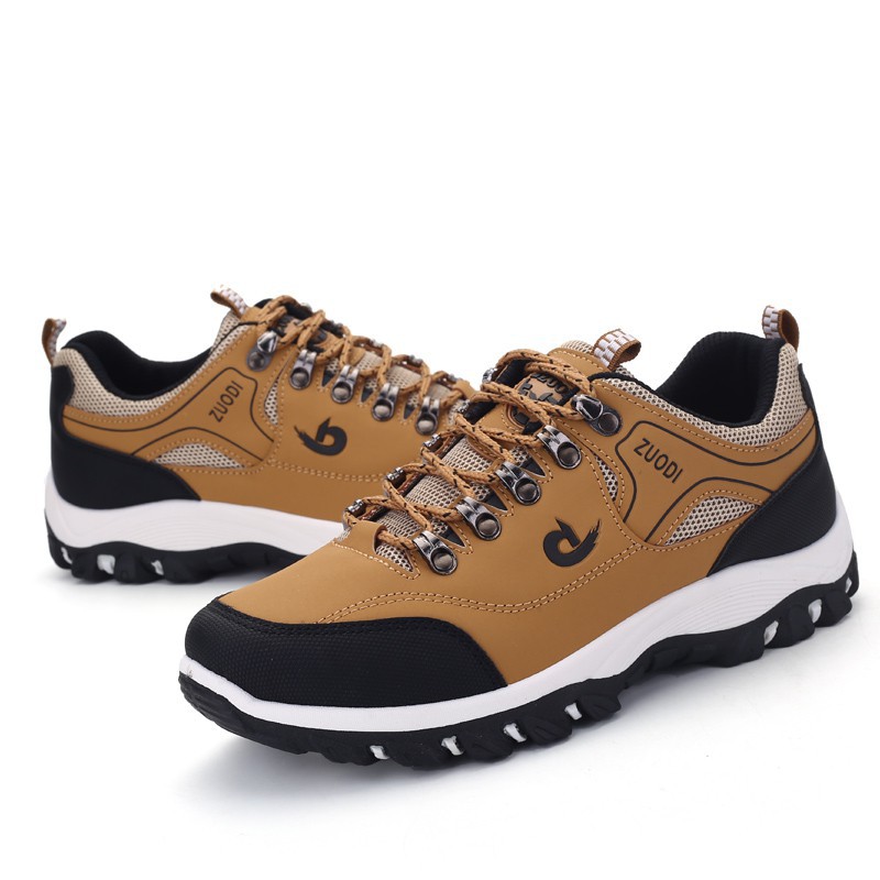 Outdoor Cool Mens Genuine Leather Walking Shoes Artificial Mountain Simple