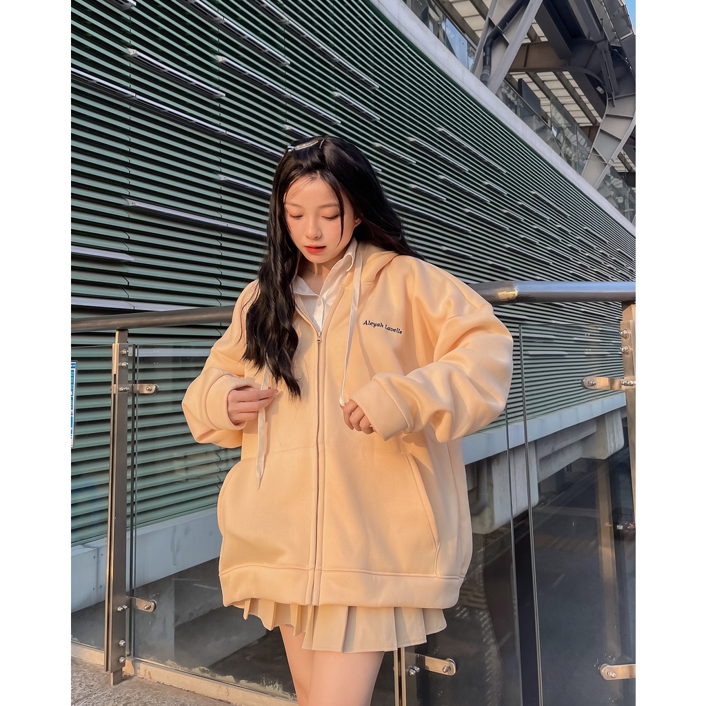 Áo khoác nỉ Hoodie in chữ Aleyah Lavelle trước ngực nhiều màu form rộng ulzzang - Made by Fiin | BigBuy360 - bigbuy360.vn