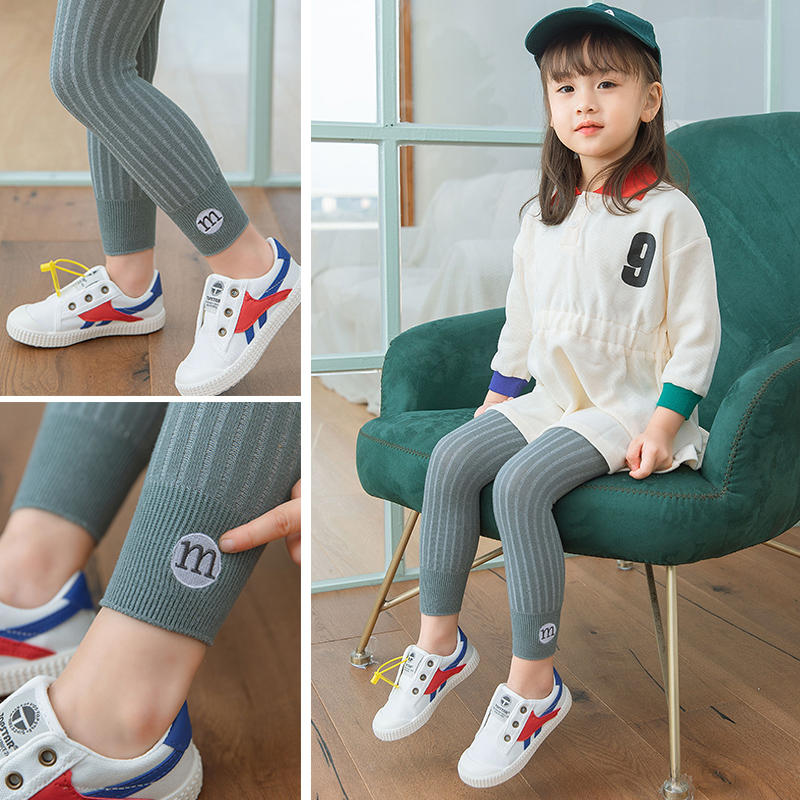 Quần Legging Chất Cotton Phối Nơ Cho Bé Gái 3-8 Tuổi