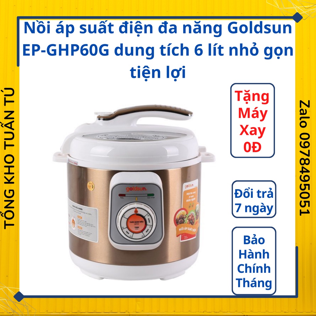 Nồi áp suất điện Goldsun EP-GHP60G dung tích 6 lít nhỏ gọn tiện lợi