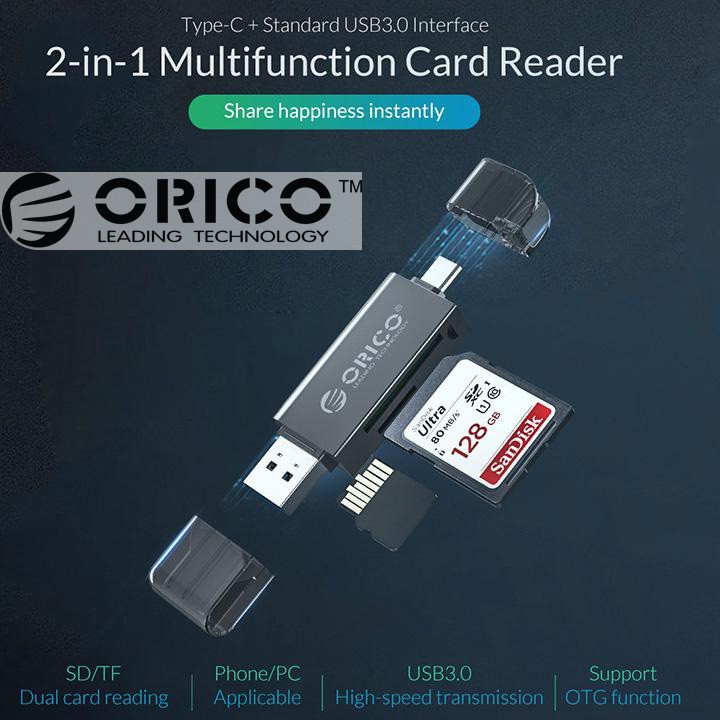 Đầu đọc thẻ nhớ USB3.0 type-A và type-C OTG Orico AA-CDR02 PK41